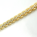 Load image into Gallery viewer, 925 Sterling Silver &amp; Gold Plated Flat Wheat Necklace. 0502213SGNecklace
