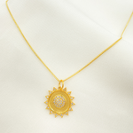 Load image into Gallery viewer, 14K Solid Gold Diamonds Sun Charm. GDP184
