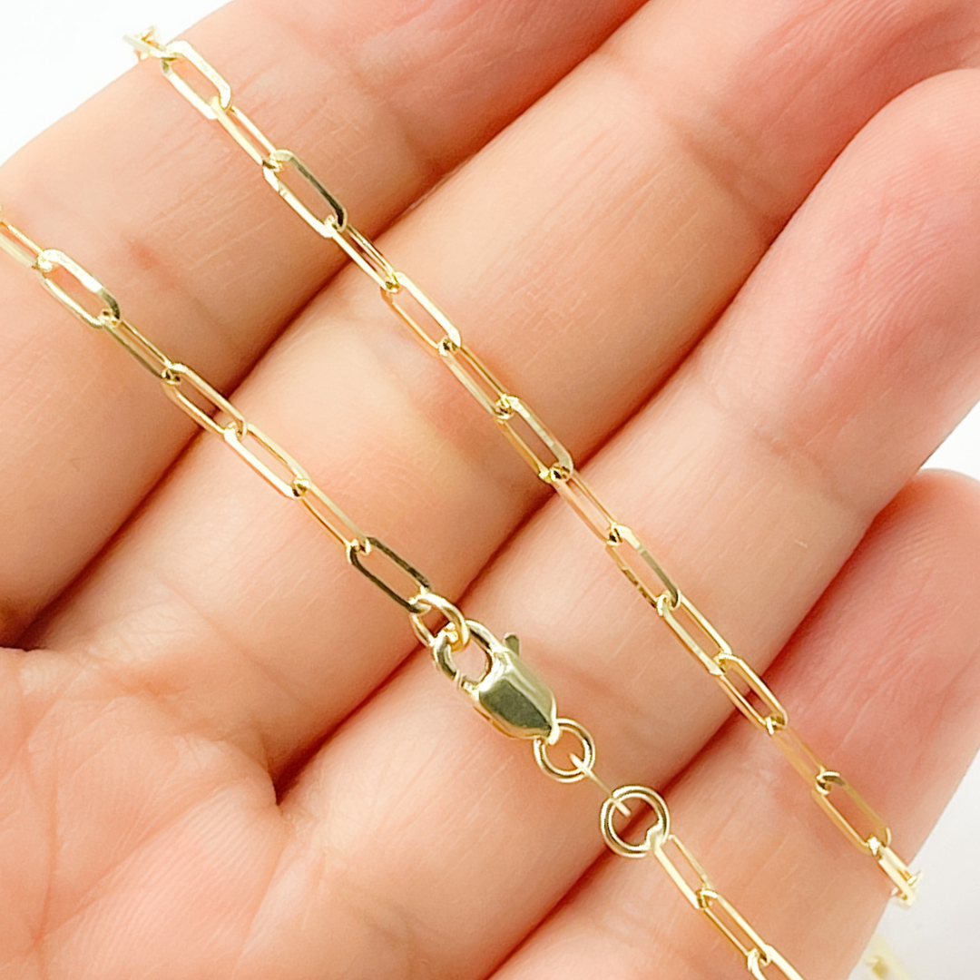 060FVACLL3. 14K Solid Gold Paperclip Chain