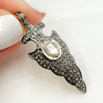 Load image into Gallery viewer, DP928. Diamond Sterling Silver Arrowhead Pendant with Polki Diamond
