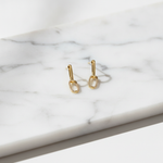 Load image into Gallery viewer, GER170. 14K Solid Gold Diamond Dangle Ovals Earrings