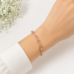 Load image into Gallery viewer, CB97273PS5X3. 14k Solid Gold Diamond and Pink Sapphire Tennis Bracelet