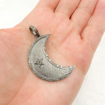 Load image into Gallery viewer, DP525. Diamond Sterling Silver Moon and Star Pendant
