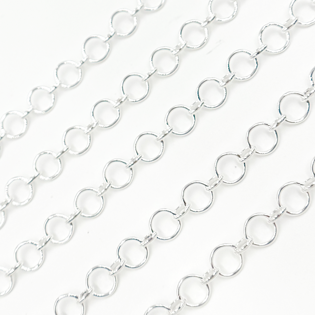 Sterling Silver Smooth Round & Oval Link Chain