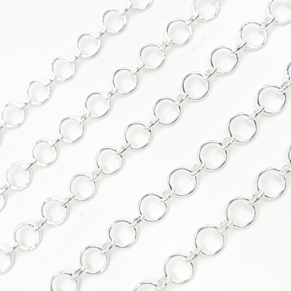 Sterling Silver Smooth Round & Oval Link Chain