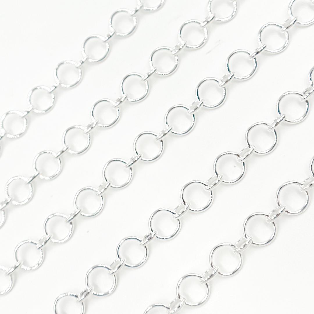V279SS. Sterling Silver Smooth Round & Oval Link Chain
