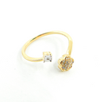 Load image into Gallery viewer, 14K Solid Gold Flower Diamond Ring. RFA15336
