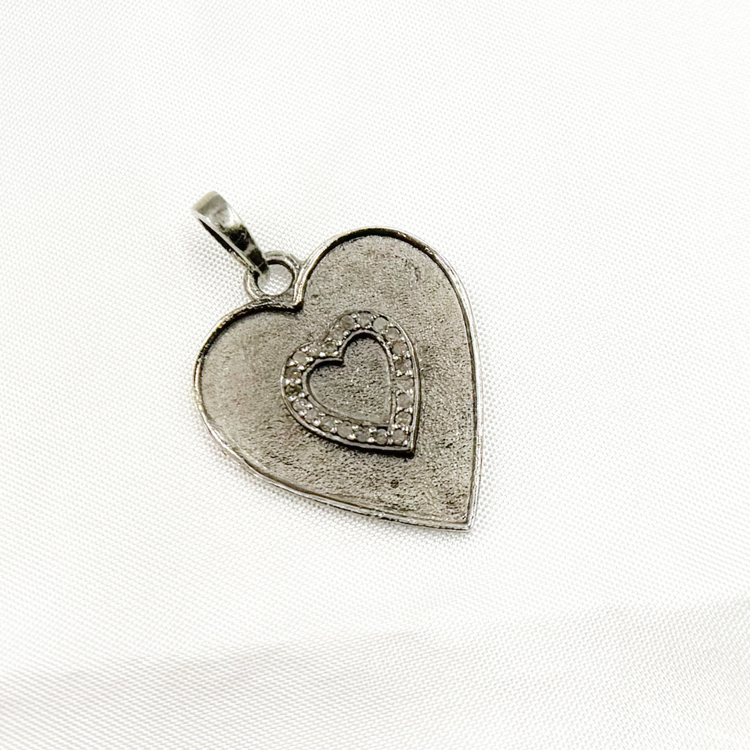 DP543. Diamond Sterling Silver Heart Pendant