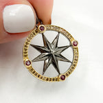 Load image into Gallery viewer, DP696. Diamond Sterling Silver Round Star Pendant with Gemstone
