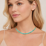 Load image into Gallery viewer, NFT72614TQ. 14K Solid Gold Turquoise Fancy Necklace