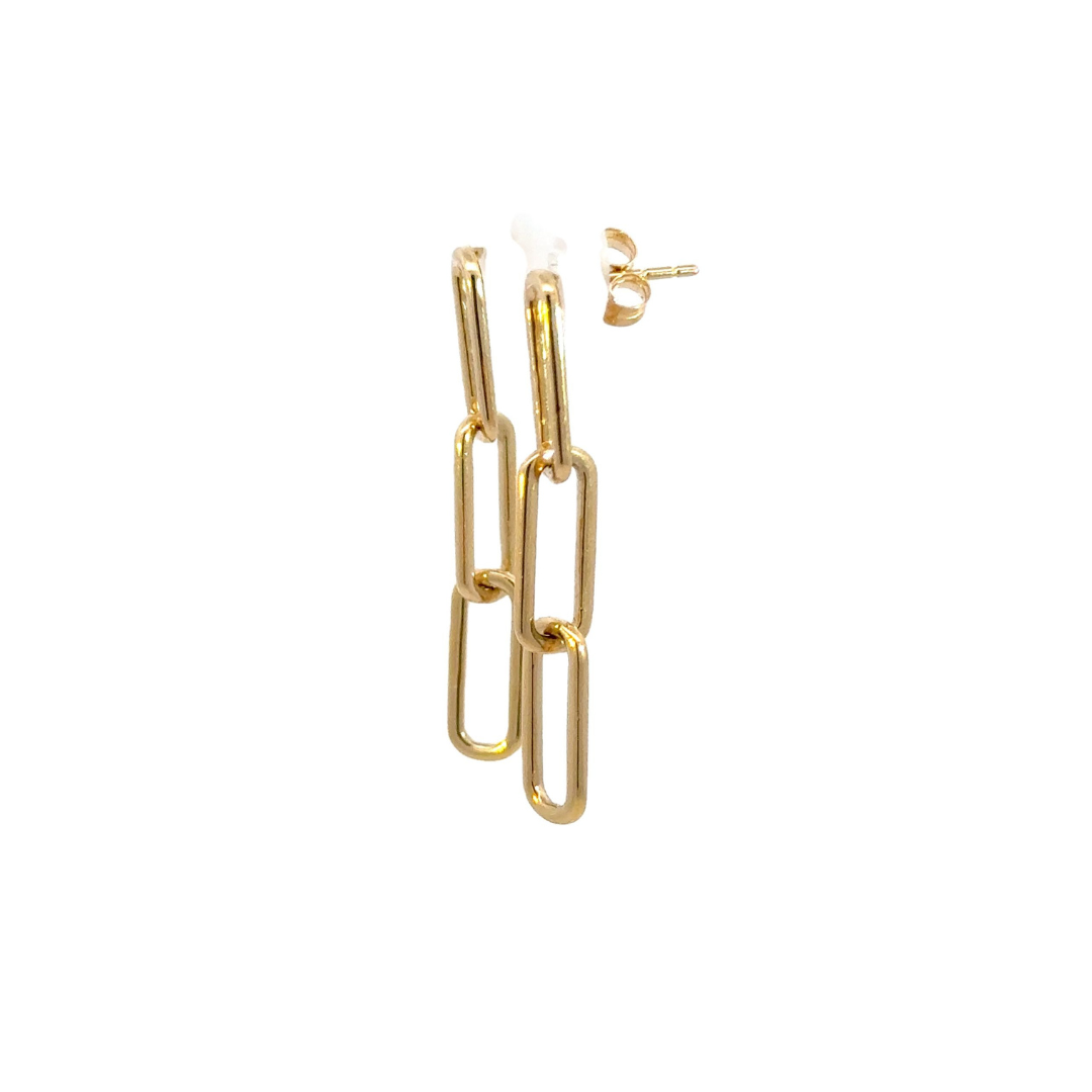 EFZ52394. 14k Solid Gold Paperclip Earrings