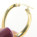 Load image into Gallery viewer, GER93. 14K Solid Gold Flat &amp; Twisted Hoop Earrings
