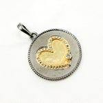 Load image into Gallery viewer, DP663. Diamond Sterling Silver Round Heart Pendant
