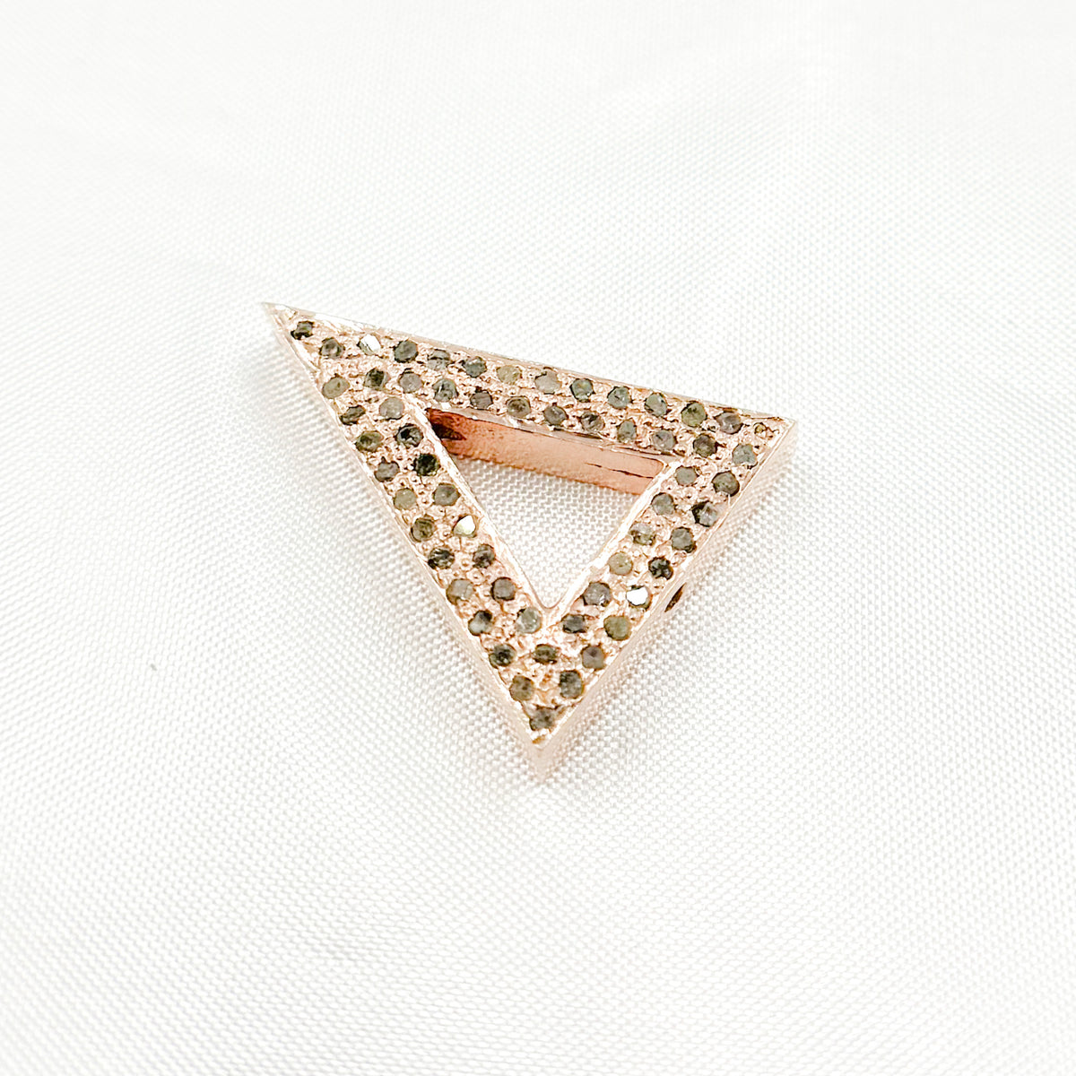 DC840. Diamond Sterling Silver Triangle Bead