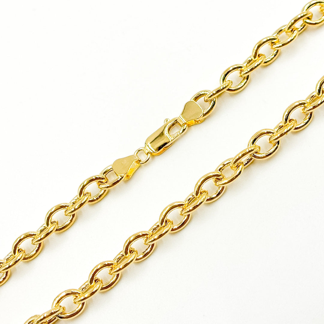 150HVI2644000. 14K Solid Gold Cable Hollow Link Chain