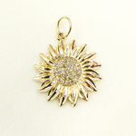 Load image into Gallery viewer, GDP189. 14K Solid Gold Diamond Flower Charm
