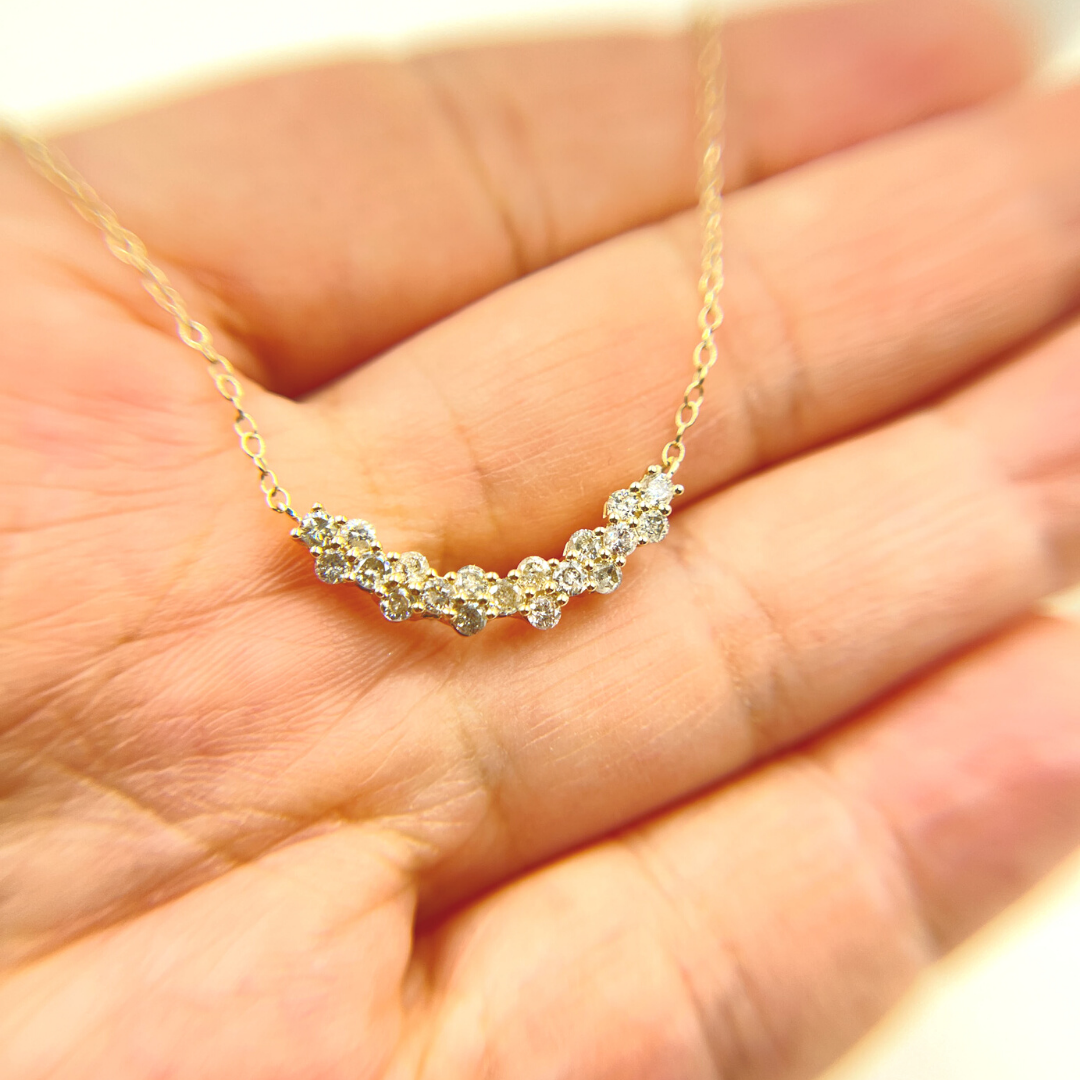 14k Solid Gold Diamond  Necklace. NFH70327