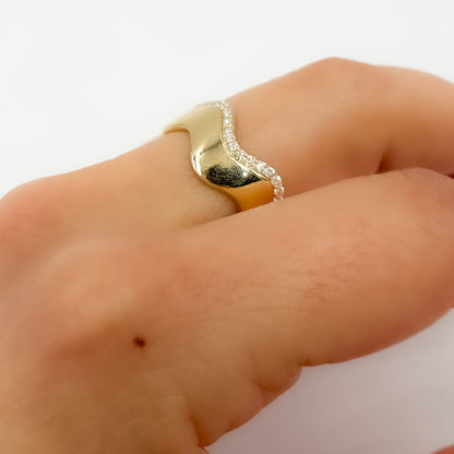 RAD02420. 14K Solid Yellow Gold Diamond Band Ring