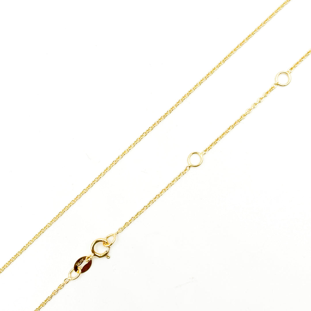 030R01LGJ08018K. 18K Solid Gold Cable Chain with Extender