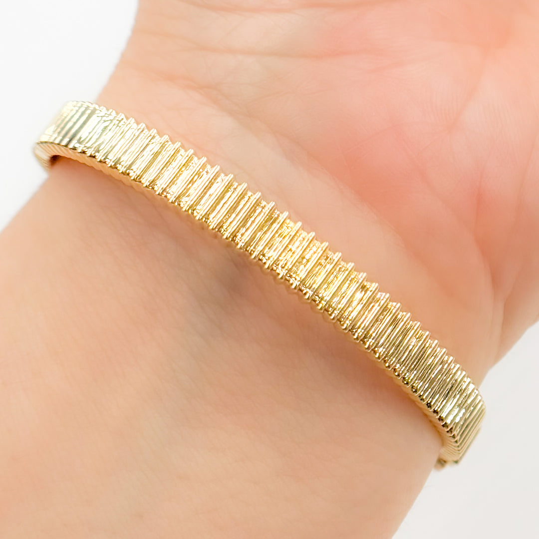 BNZ68428TQ. 14k Solid Gold Gemstone Bangle