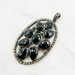 Load image into Gallery viewer, DSP018. Diamond Sterling Silver Oval Pendant With Gemstone
