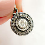 Load image into Gallery viewer, DC933. Diamond Sterling Silver Round Charm with Polki Diamond
