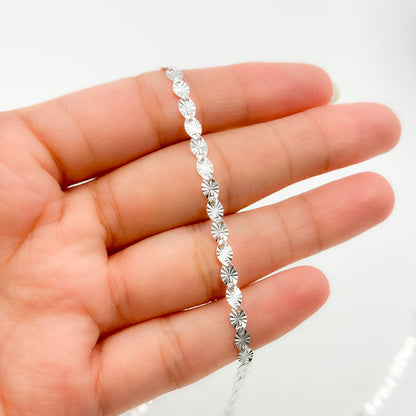 Z120SS. Sterling Silver Textured Marina Chain