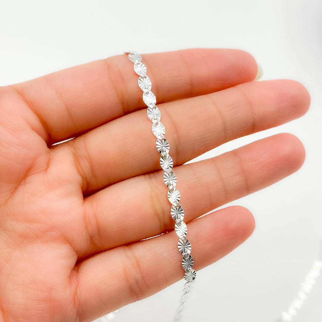 Z120SS. Sterling Silver Textured Marina Chain