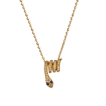 Load image into Gallery viewer, NFF72315. 14k Solid Gold Diamond and Gemstone Snake Necklace