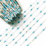 Load image into Gallery viewer, Shop now Sterling Silver Turquoise Color Enamel  Marina Link Chain
