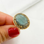 Load image into Gallery viewer, DE018. Diamond Sterling Silver Labradorite Oval Ring
