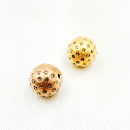 DC723. Diamond Sterling Silver Round Bead