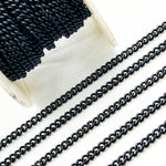 Load image into Gallery viewer, V122BRM. Black Rhodium Matt Sterling Silver Smooth Curb Chain
