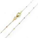 Load image into Gallery viewer, Z36GS2F. White Sterling Silver Chain with Gold Plated Cubes
