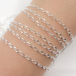 Load image into Gallery viewer, Y125DCSS. Sterling Silver Oval Diamond Cut Link Chain
