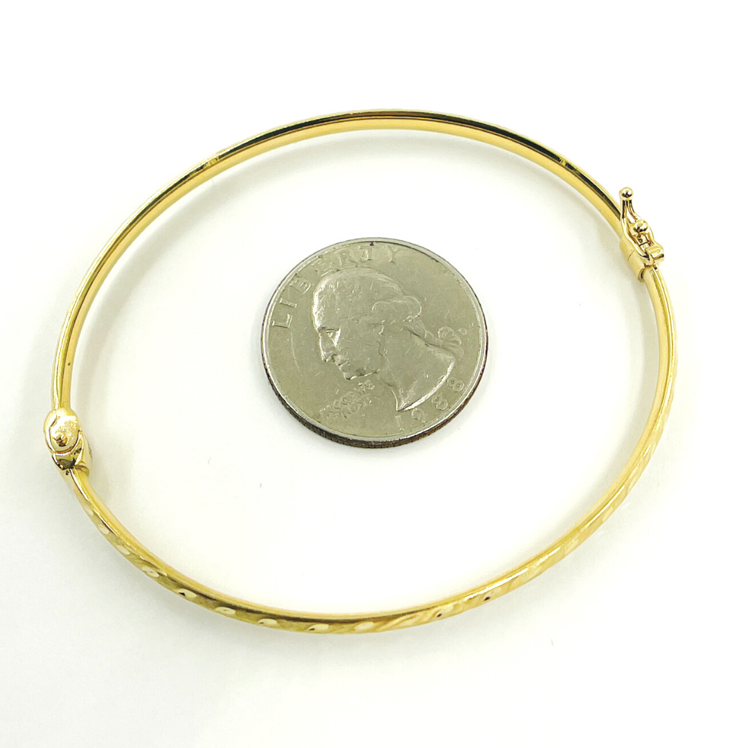 Bangle13. 14K Solid Gold Matte Textured Bangle