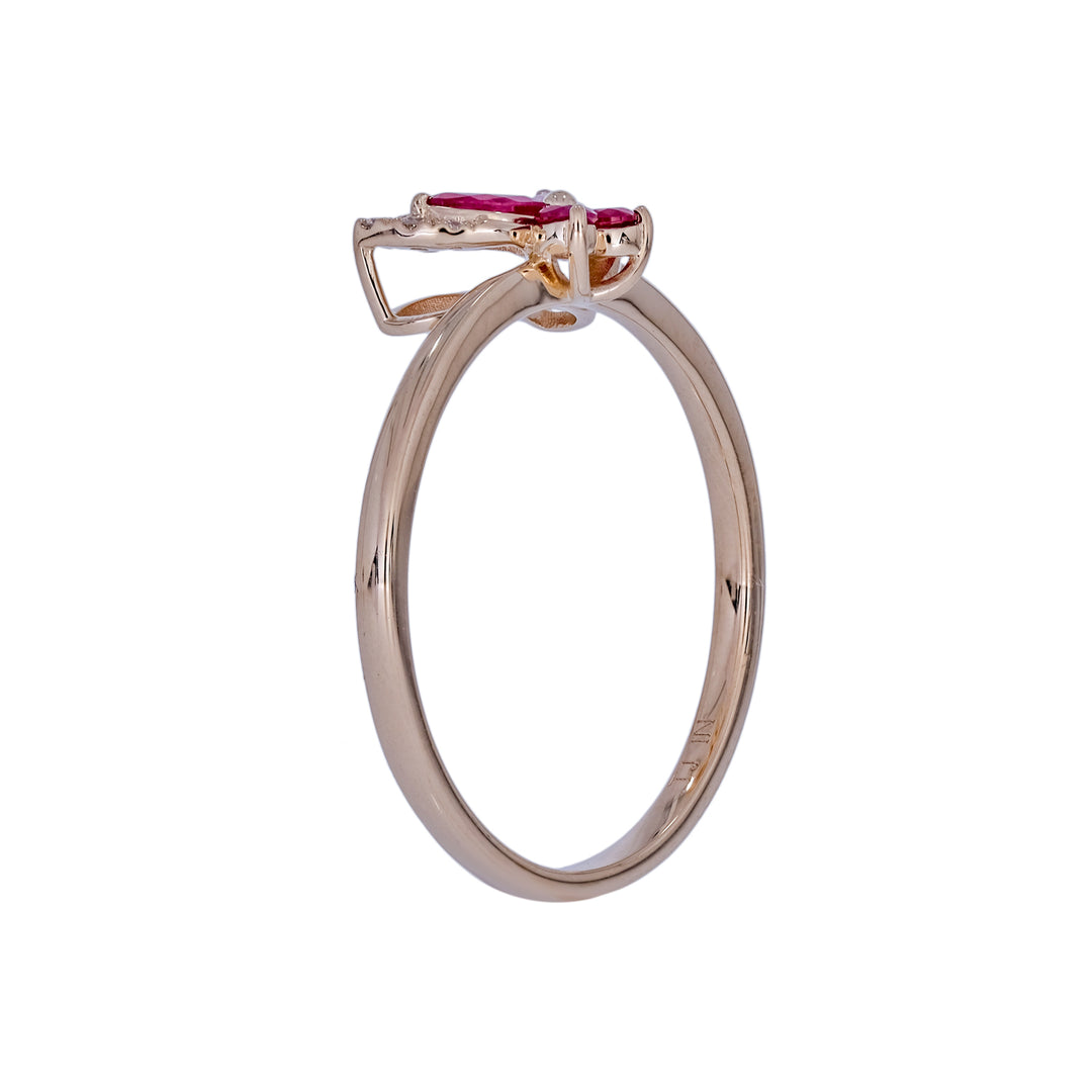 RFA19695RU. 14K Solid Gold Diamond and Ruby Ring