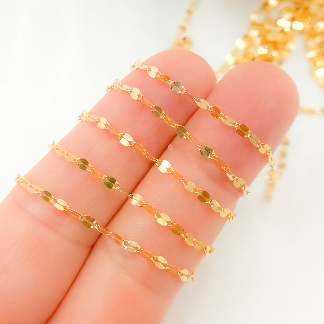 V197GF. 14k Gold Filled Flat Marina Link Chain