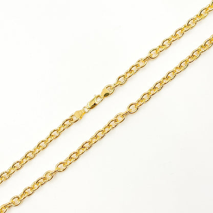 150HVI2644000. 14K Solid Gold Cable Hollow Link Chain