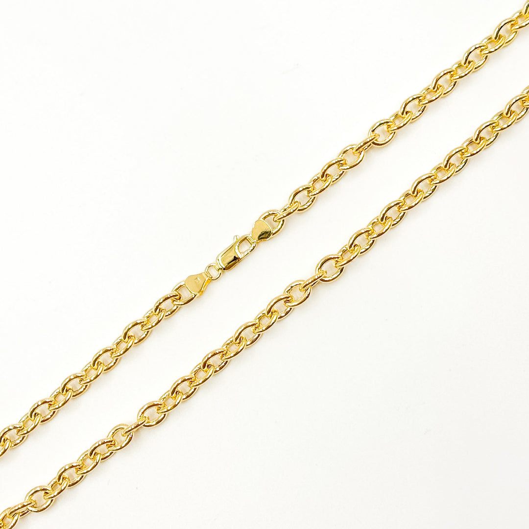 150HVI2644000. 14K Solid Gold Cable Hollow Link Chain
