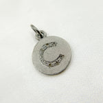 Load image into Gallery viewer, DC062. Diamond Sterling Silver Letter &quot;C&quot; Round Charm
