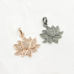 Load image into Gallery viewer, DP192. Diamond &amp; Sterling Silver Lotus Pendant
