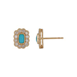 Load image into Gallery viewer, EFI54128. 14k Solid Gold Diamond and Gemstone Studs Earrings