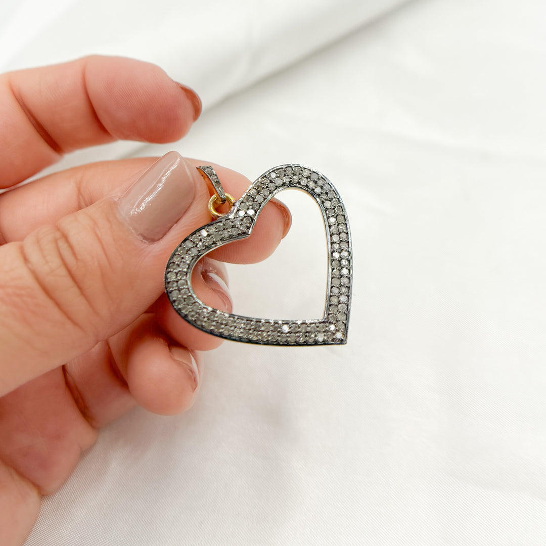 DP551. Diamond & Sterling Silver Heart Pendant