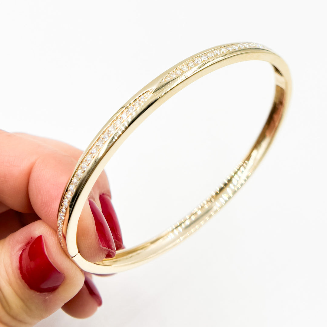 BNJ68608. 14K Solid Yellow Gold Diamond Bangle