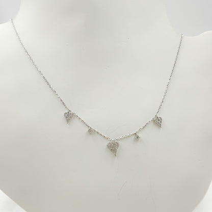 NT402987. 14K Solid Gold Diamond Heart Shape Dangle Necklace