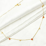 Load image into Gallery viewer, 14K Solid Gold Diamond and Gemstone Triangle Necklace. NT403420RU
