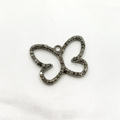 DC424. Diamond Sterling Silver Butterfly Pendant
