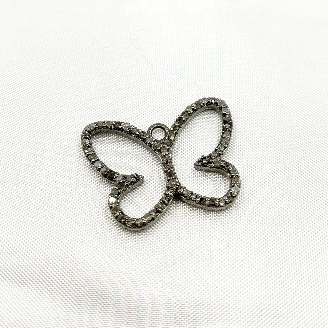 DC424. Diamond Sterling Silver Butterfly Pendant
