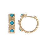 Load image into Gallery viewer, EHZ57707TQ. 14K Solid Gold Turquoise Hoops
